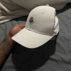 Moncler White Baseball Cap with Moncler QR Tag